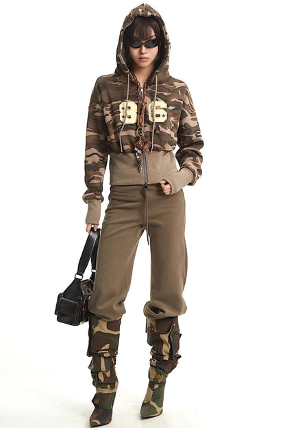 Retro Camouflage Hooded Jacket