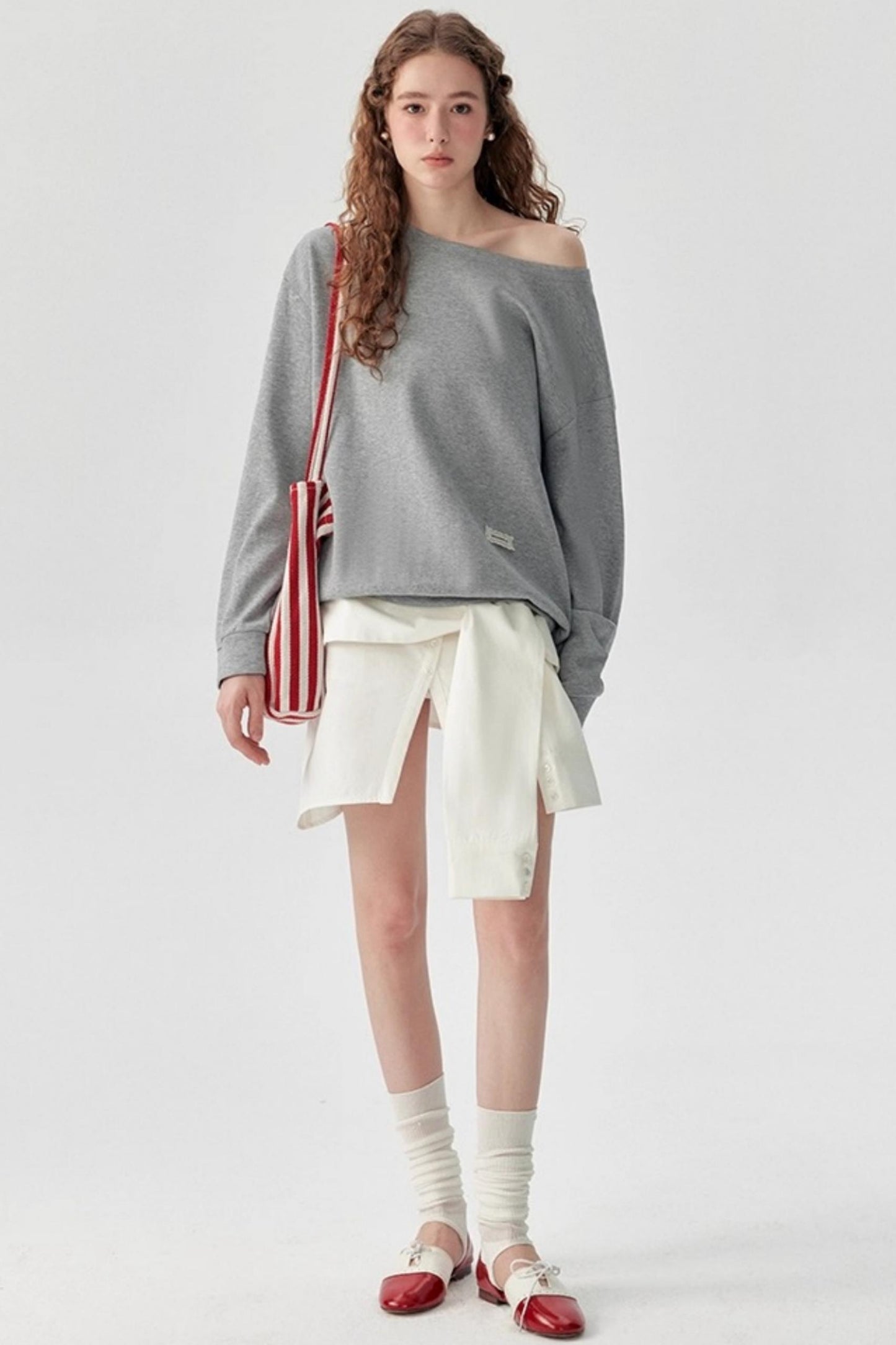 Fashion Cross-Shoulder Sweatshirt