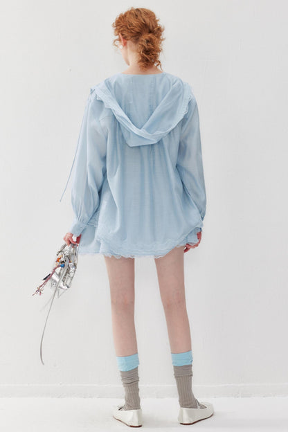 Misty Blue Hoodie Skirt Set-Up