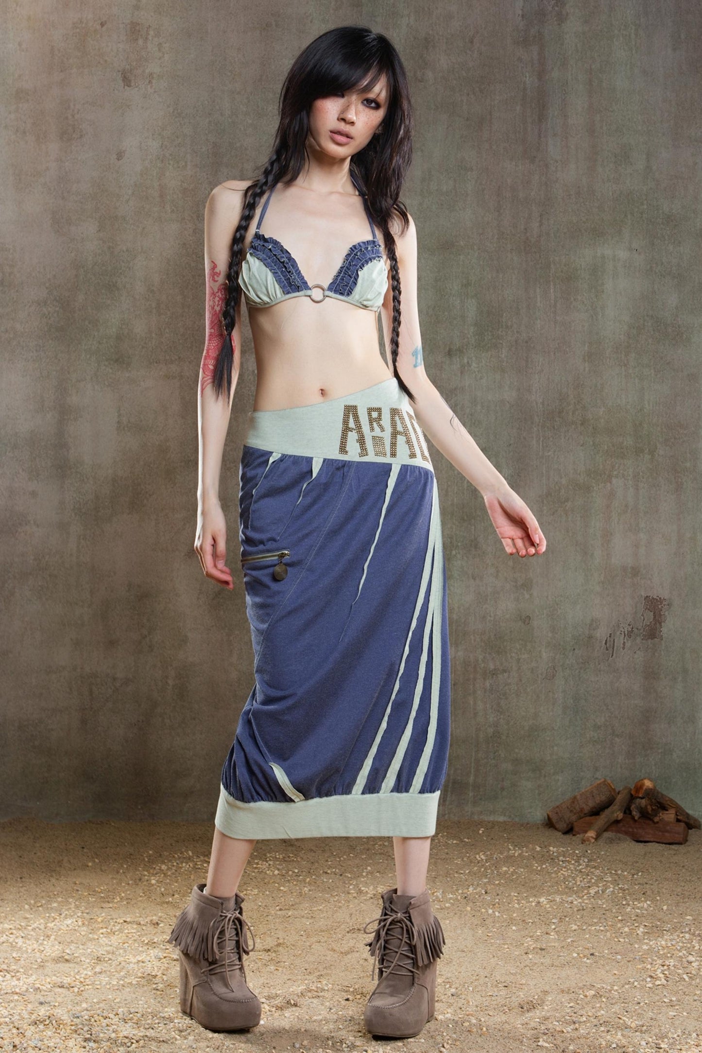 Colorful Punk Ruffle Bikini