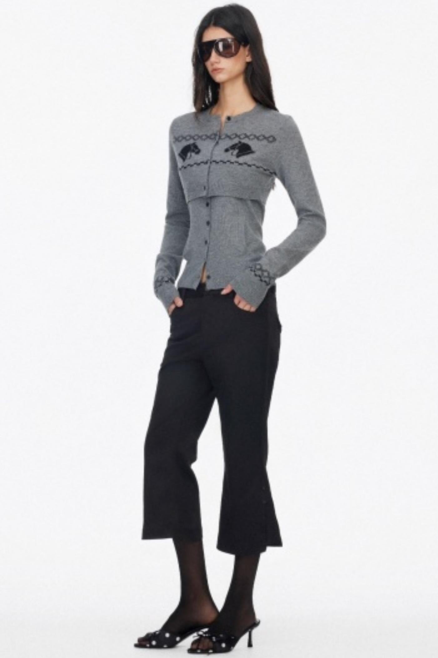 Wool Knit Two Piece Slim Jacket