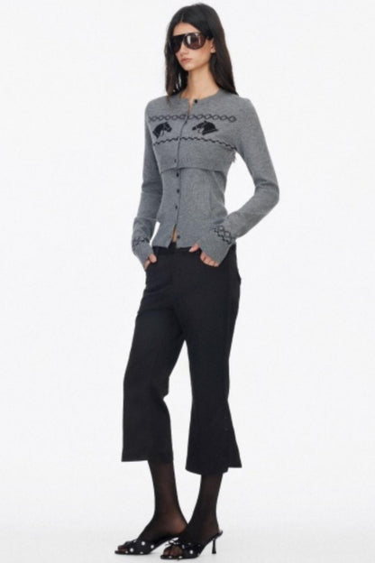 Wool Knit Two Piece Slim Jacket