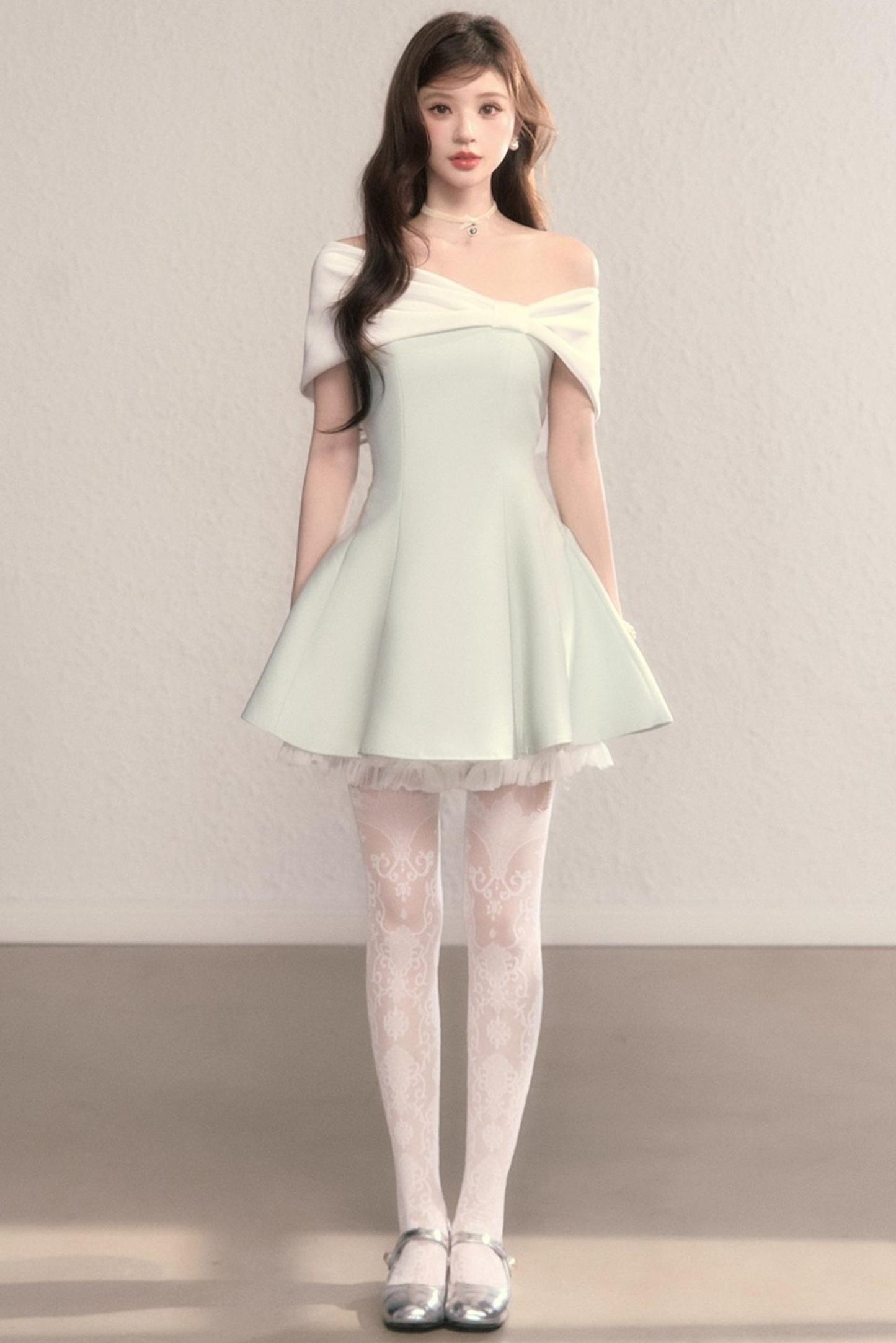 Gently Twisted French A-Line Puffy Dress