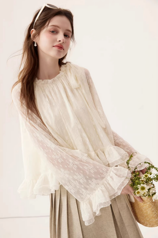 Chiffon Bow Ribbon Blouse