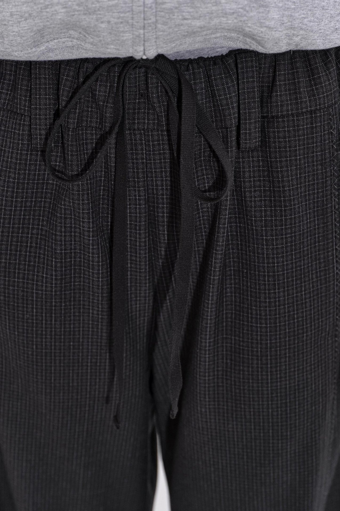 Minimalist Drawstring Waist Plaid Pants