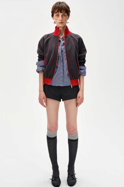 Retro Double Zipper Slim Jacket