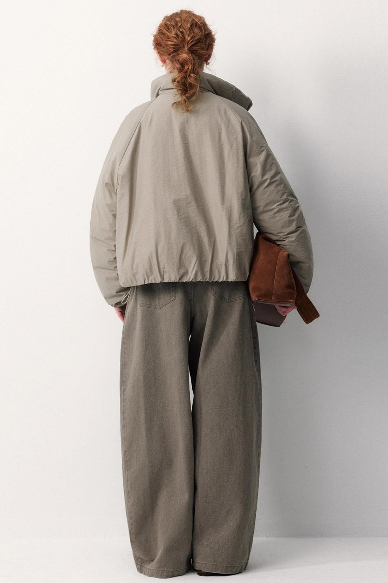 Floral Pleated Down Jacket