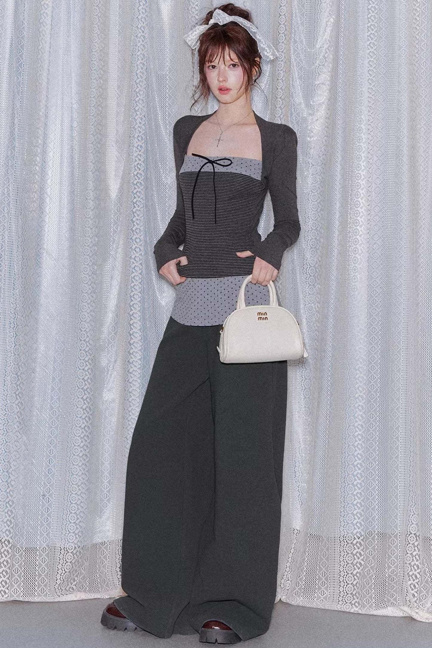 Color-Block Polka Dot Top Set-Up