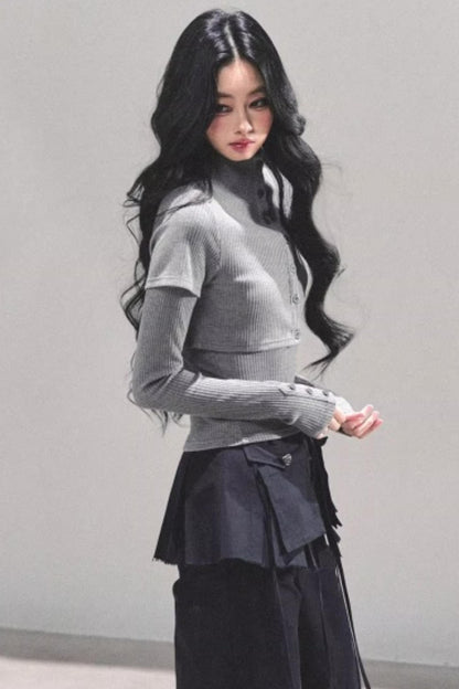 Soft Fall Knitted Top Two Piece Set