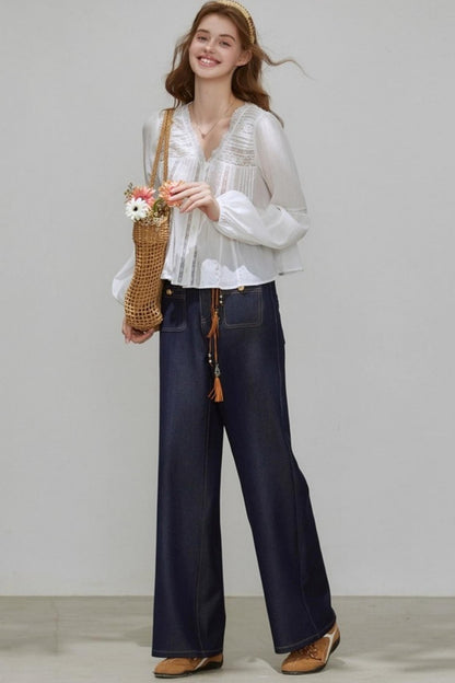 Autumn High Waist Denim Pants