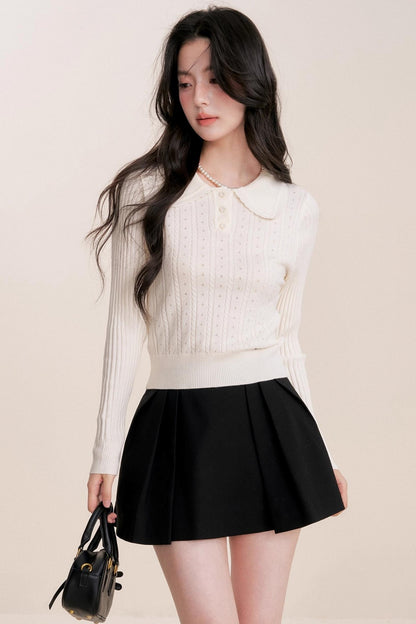 Romantic French Knit Long Sleeve Top