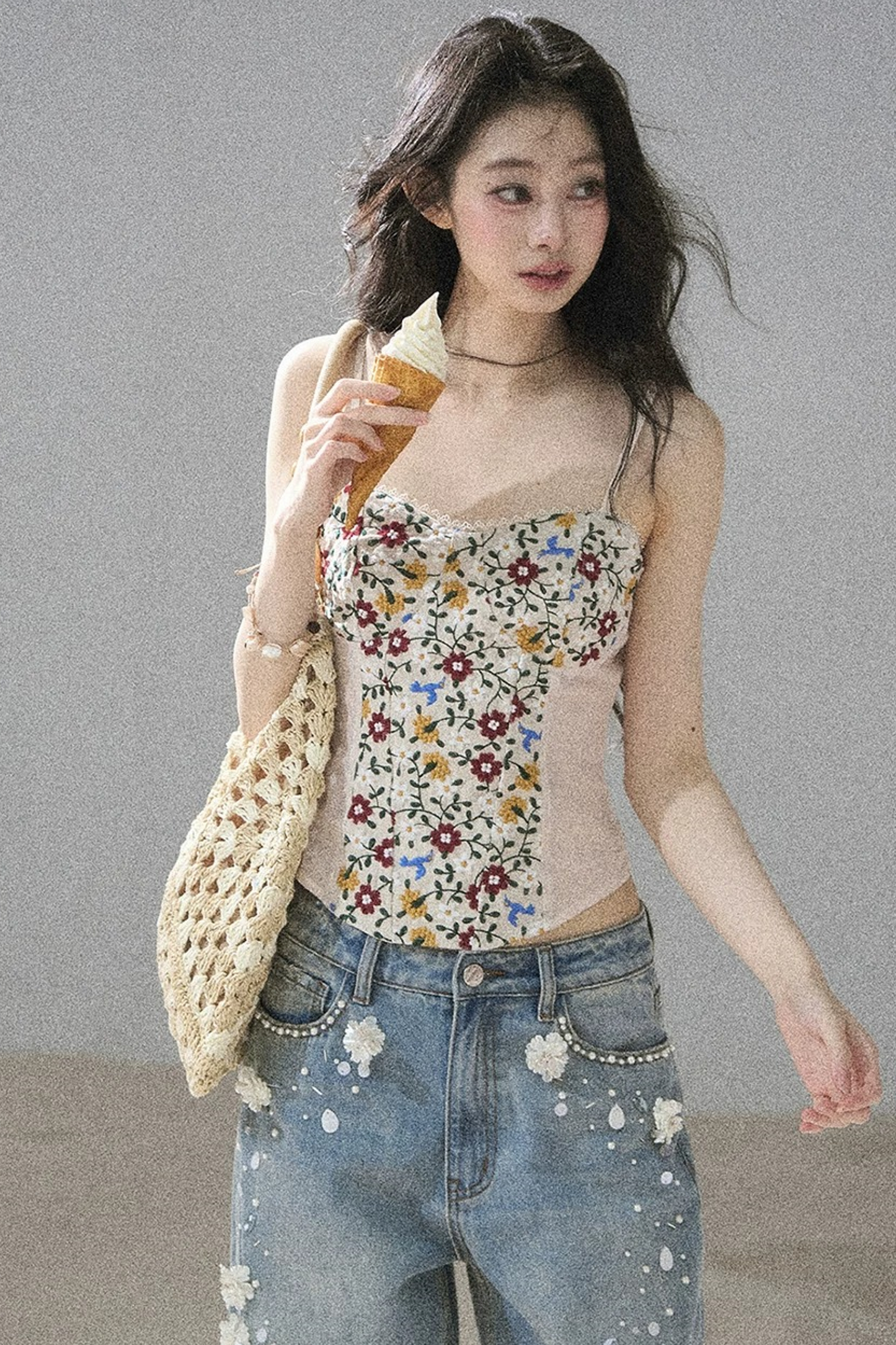 French Floral Lace Camisole Top
