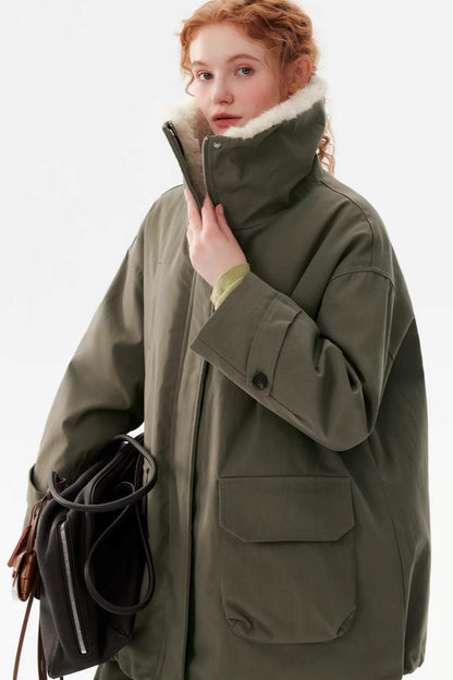 Faux Fur Collar Down Jacket