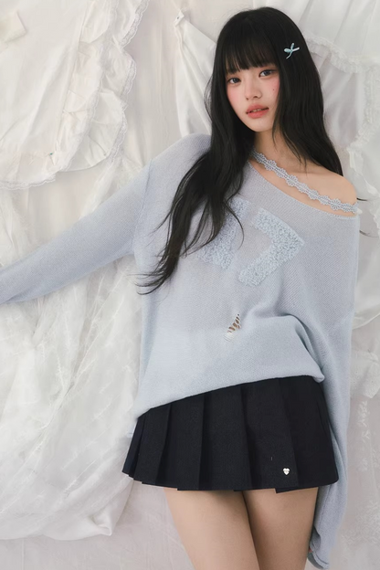 Jacquard Off-Shoulder Blouse