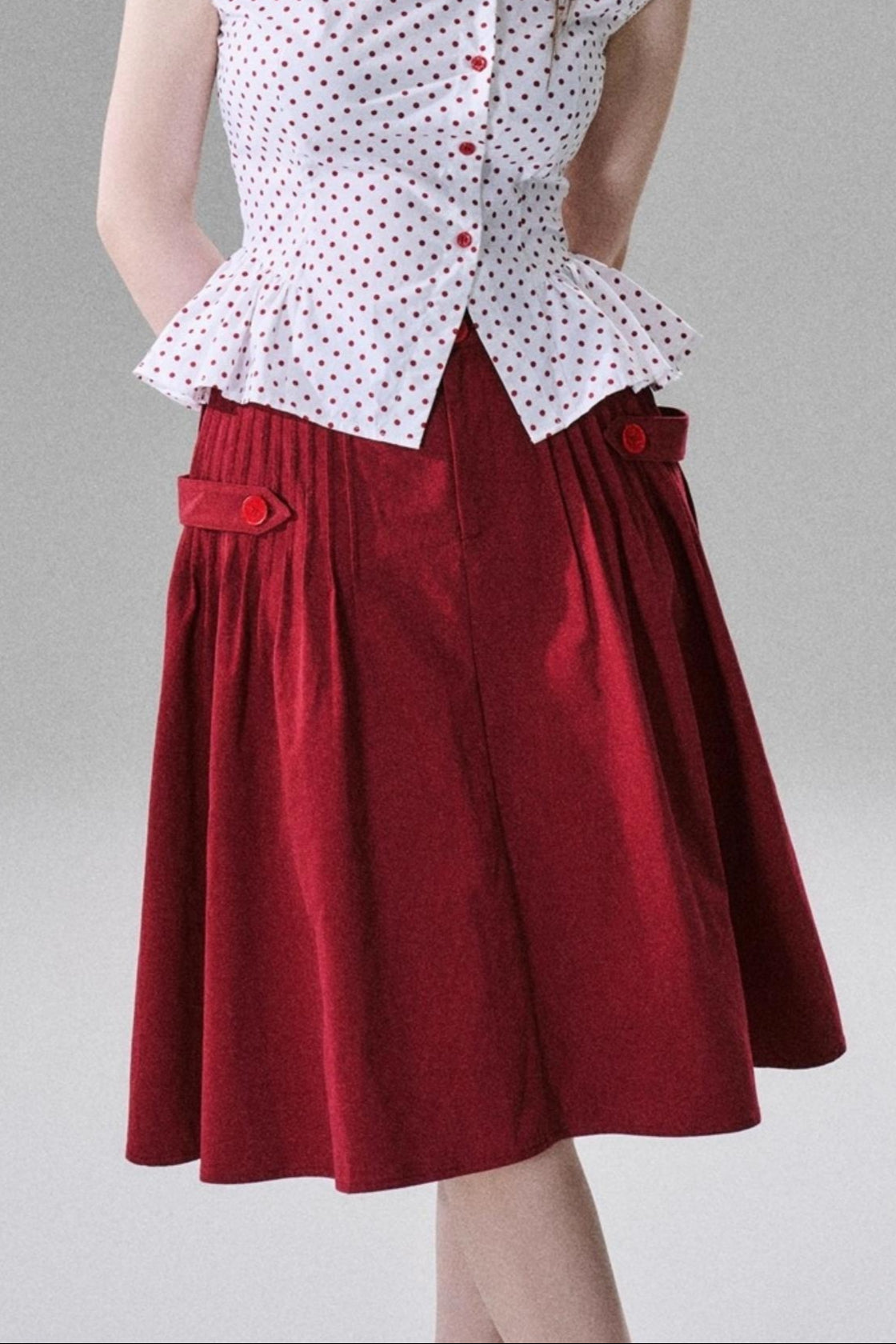 Japanese Style Cotton Pleated Skirt