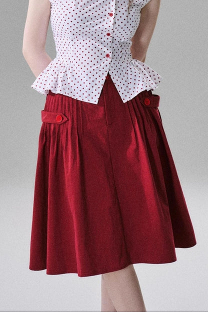 Japanese Style Cotton Pleated Skirt