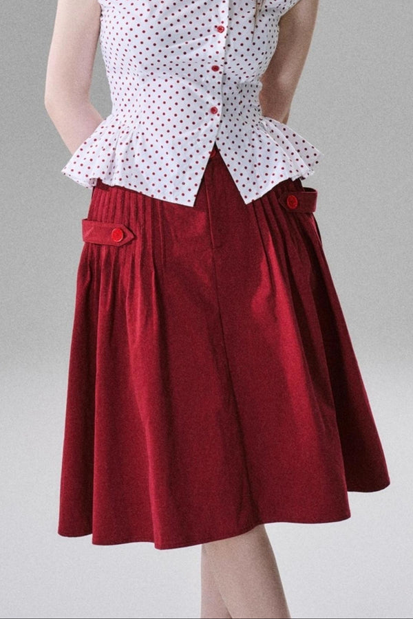 Japanese Style Cotton Pleated Skirt