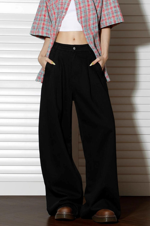 Blue Slouchy Wide Leg Pants