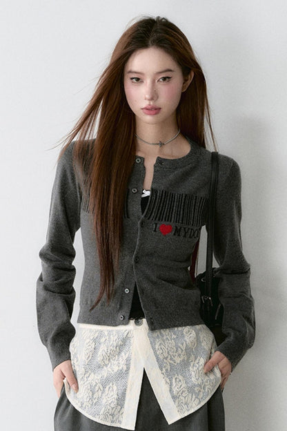 Slim Fit Knitwear Cardigan Crop Top