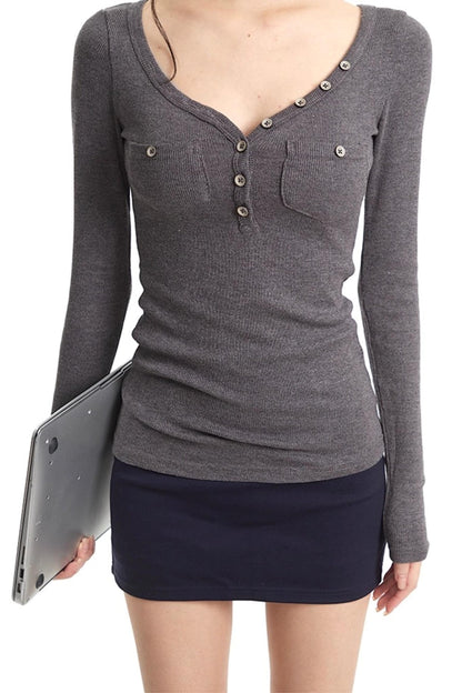 Slim Knit Long Sleeve Shirt