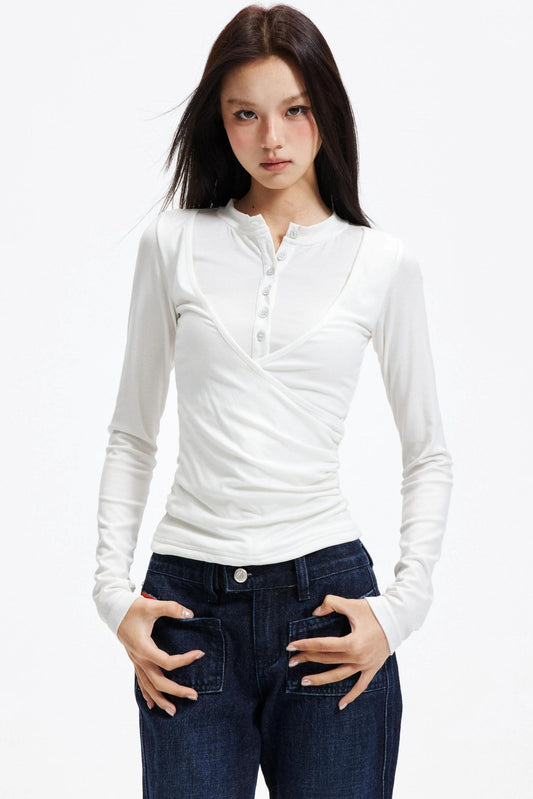 Pleated Lyocell Knitted Top