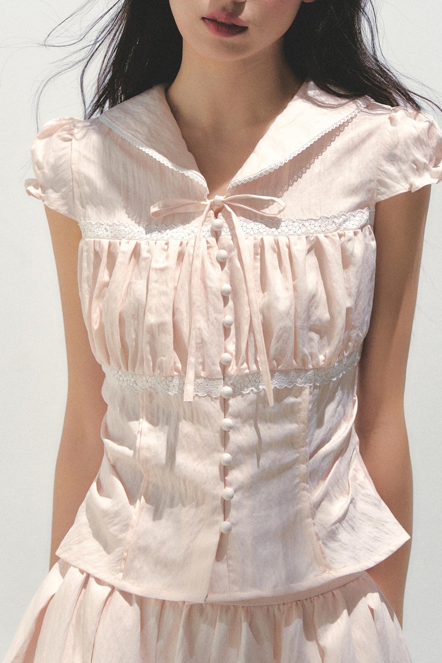 Pink Navy Lycra Top Set-Up