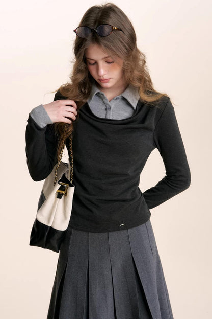 Plaid Patchwork Woolen Skirt