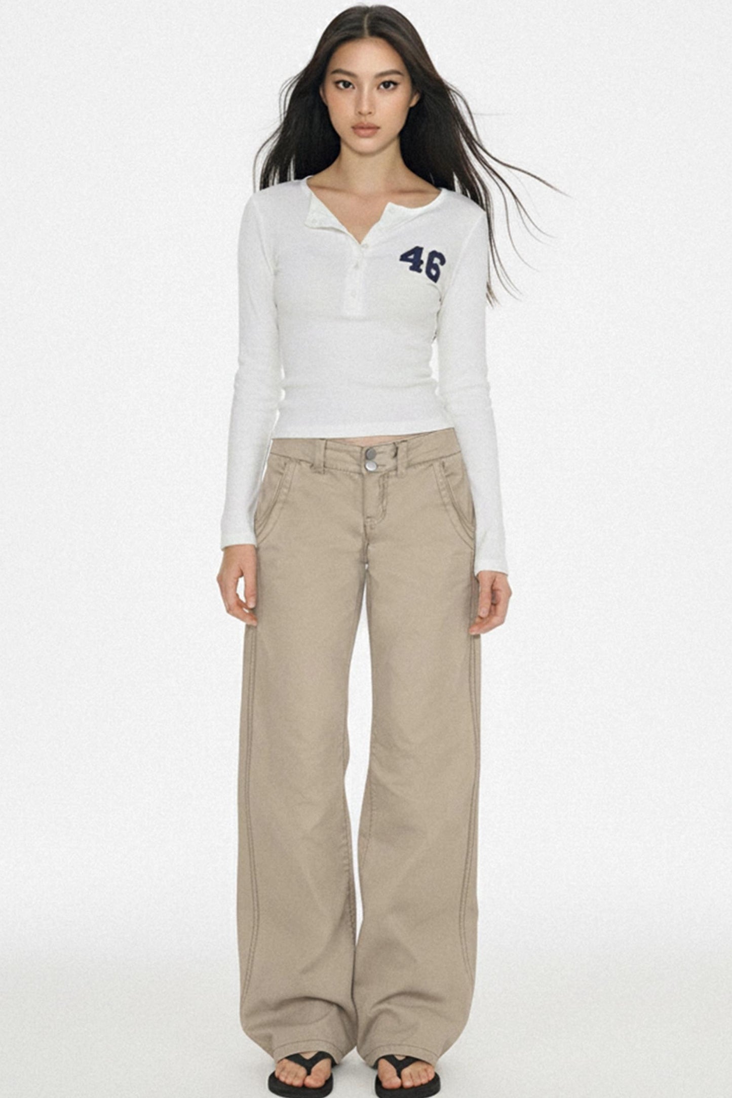 Retro Low-Waist Denim Pants