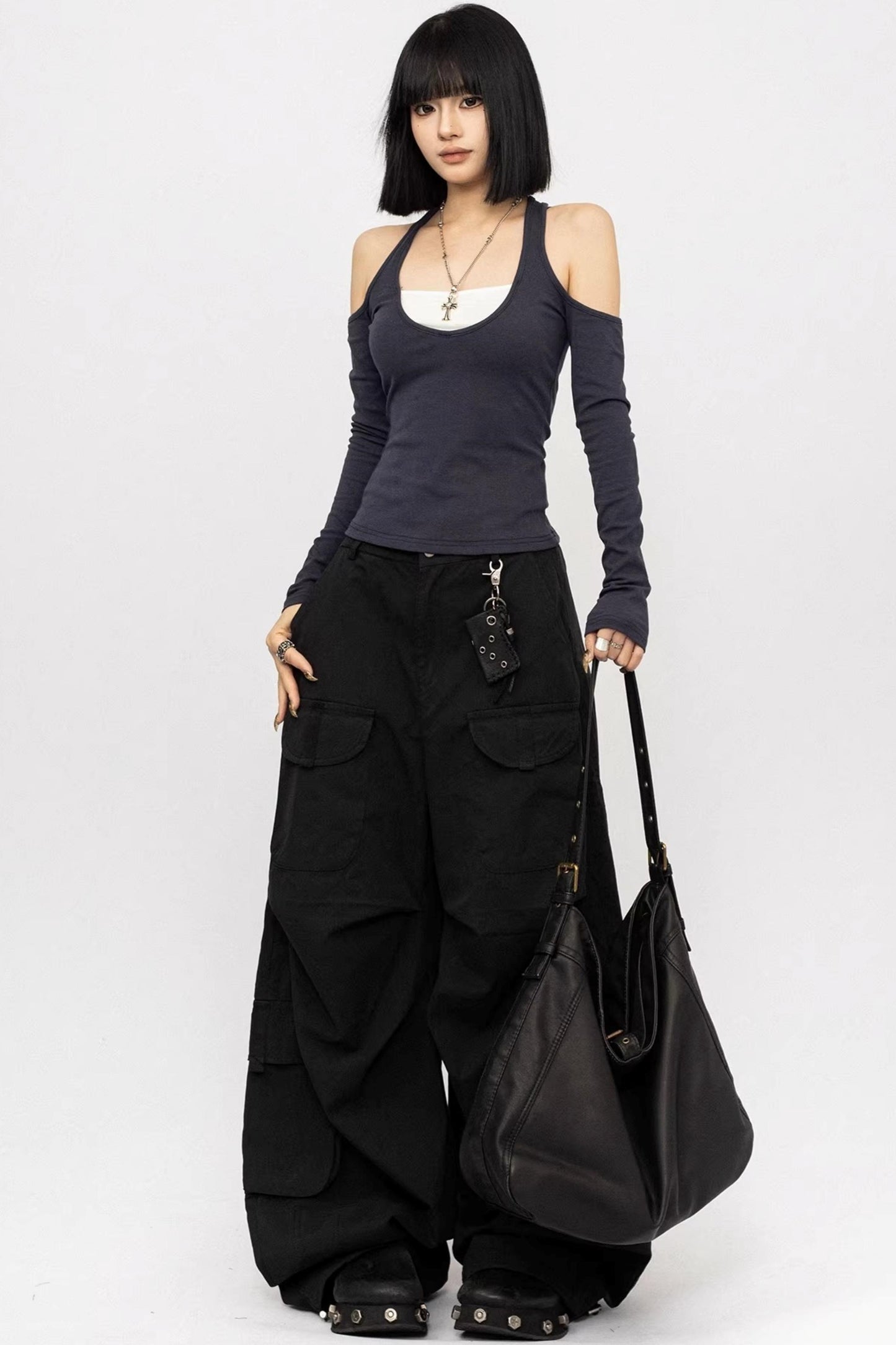 Retro Black Cargo Pants