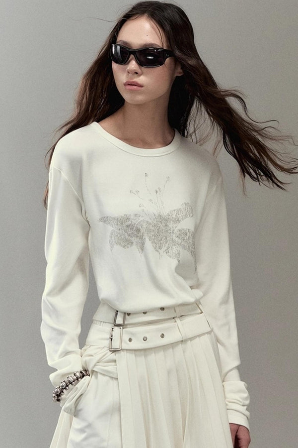 Floating Floral Crewneck Top
