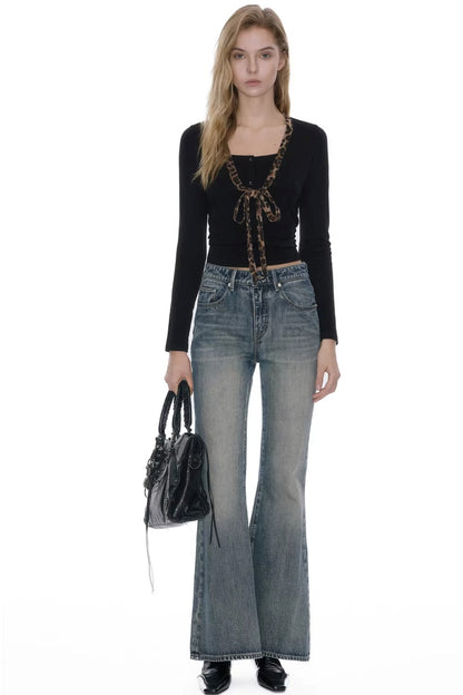 Wool Blend Leopard Sweater Set