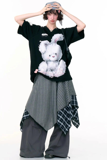 Summer Vintage Lace Bow Short Sleeve T-Shirt