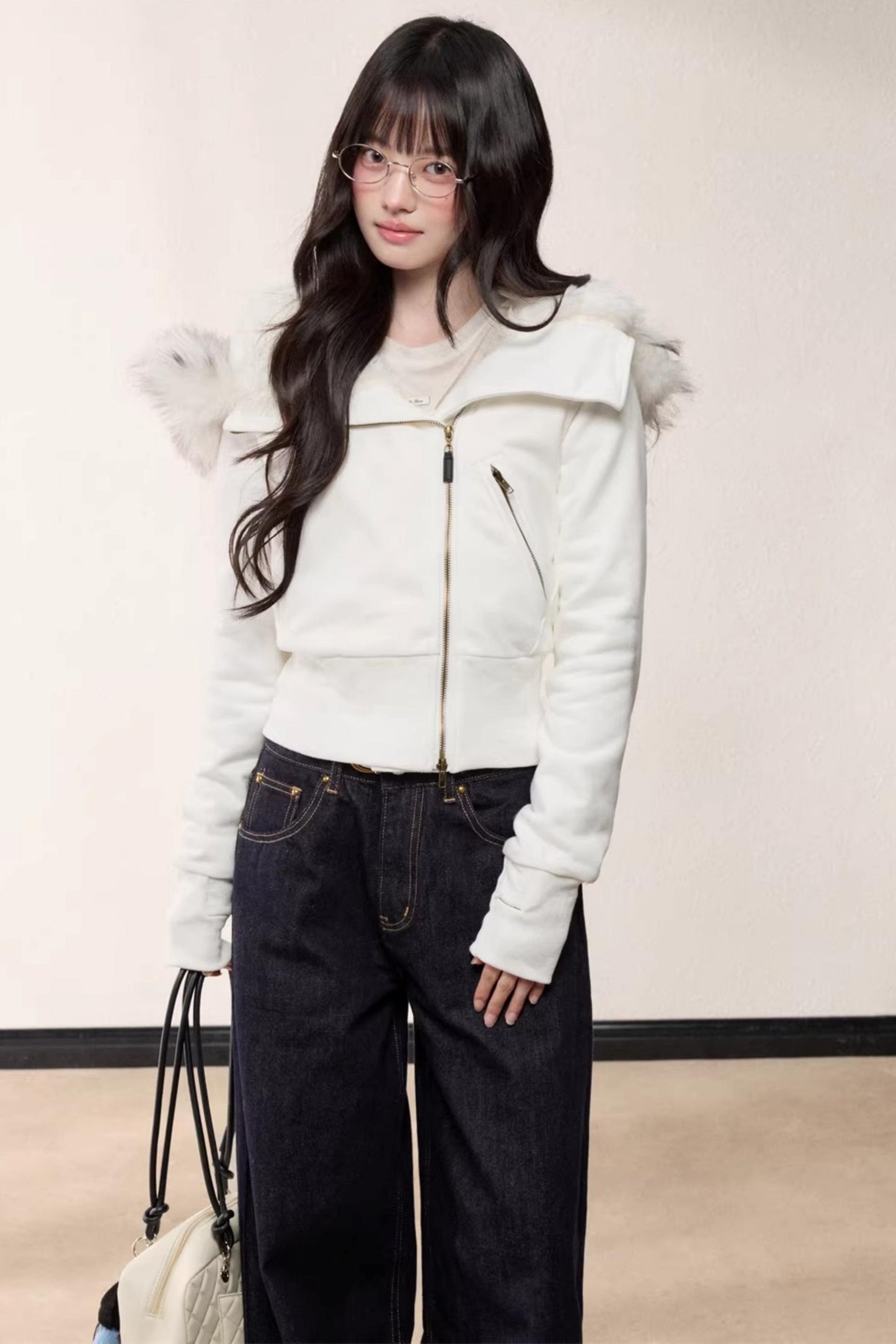 Hooded Fleece Slim Jacket