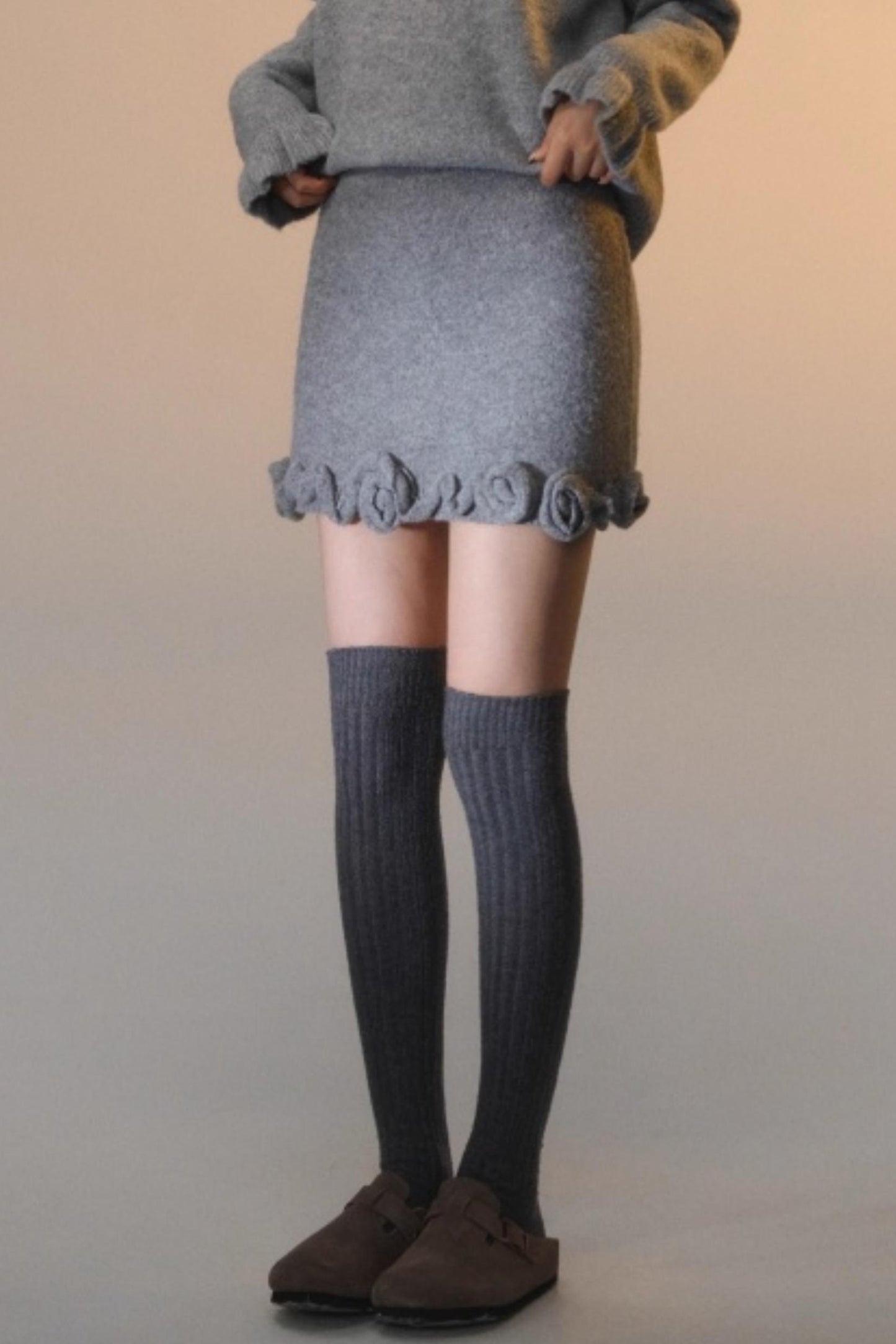 Stereo Rose Knit Sweater Set-Up