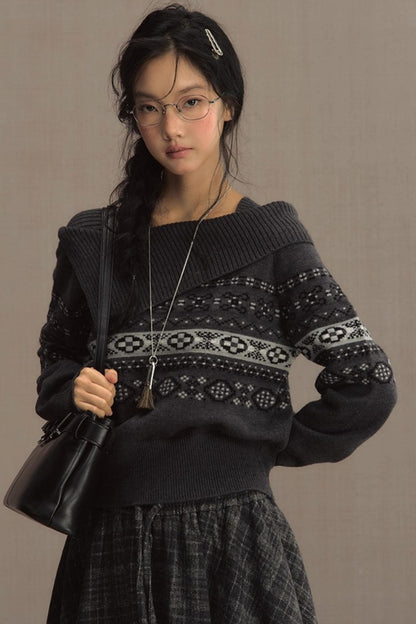 Nordic Preppy Style Fair Isle Sweater