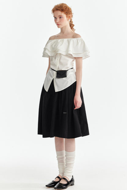 One-Shoulder Lyocell Ruffled Slimming Top