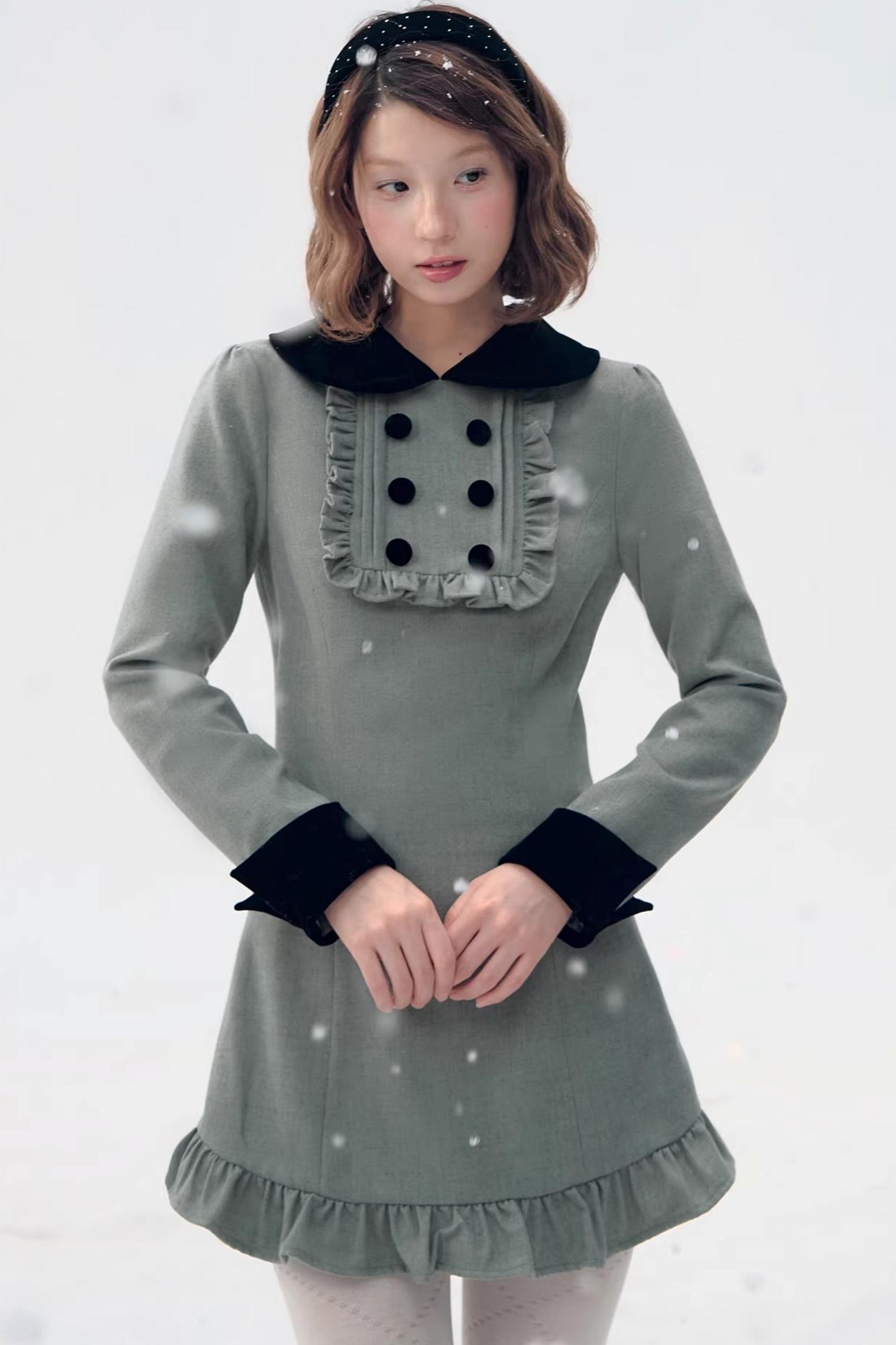 Red Plaid Velvet Doll Dress