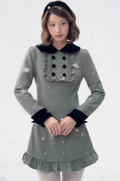 Red Plaid Velvet Doll Dress