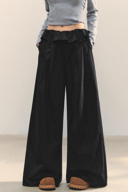 Turn-Up Waist Balloon Pants