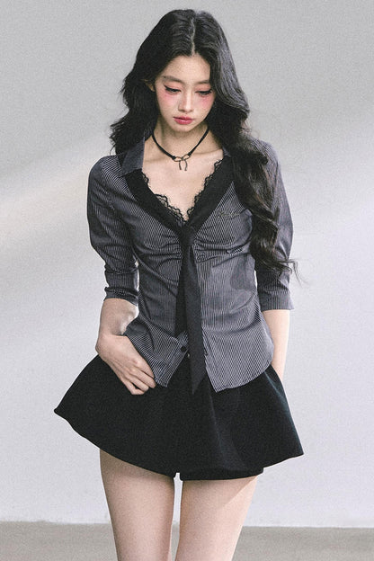 Autumn Slimming Polo Neck Shirt