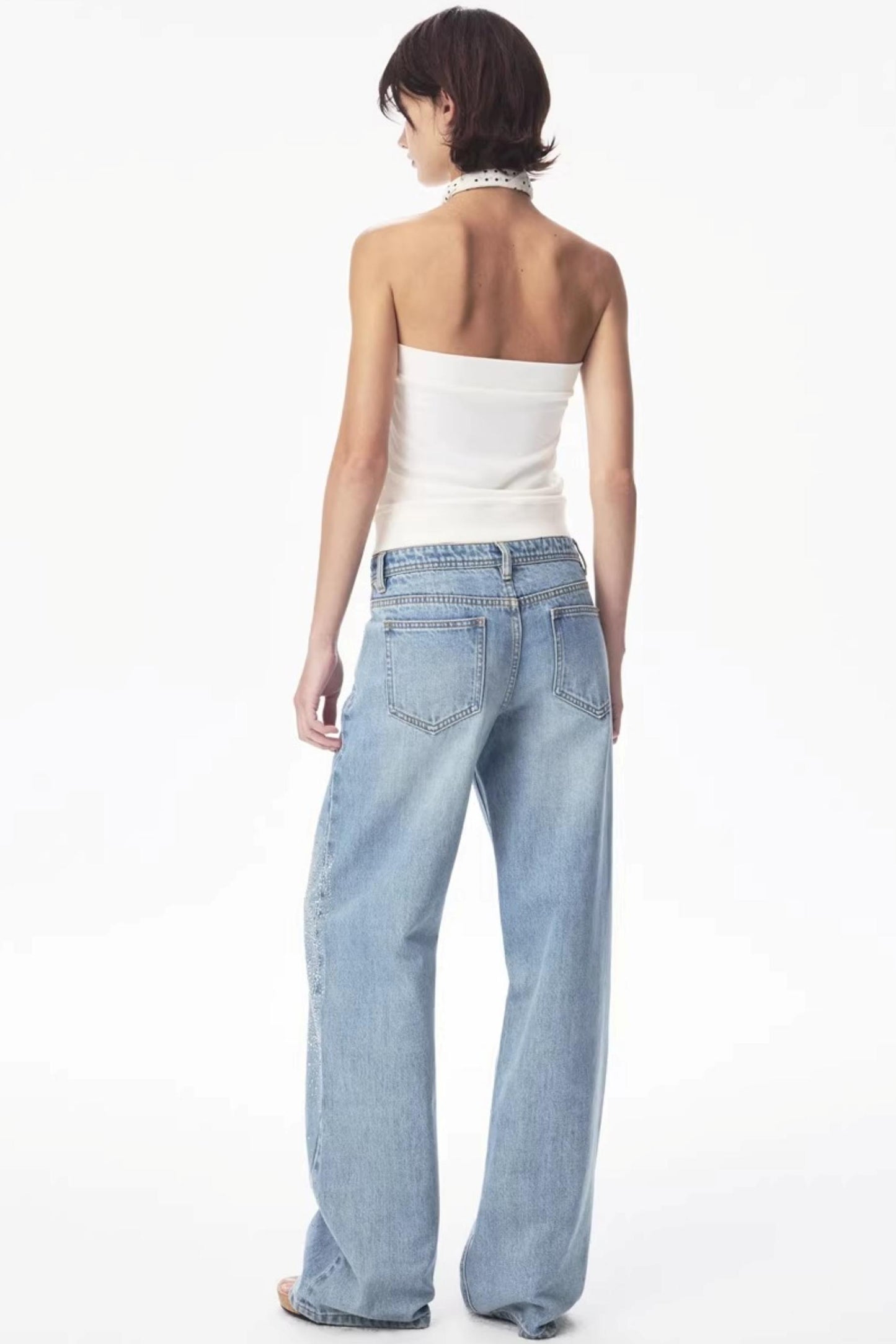 Curri White Striped Tube Top