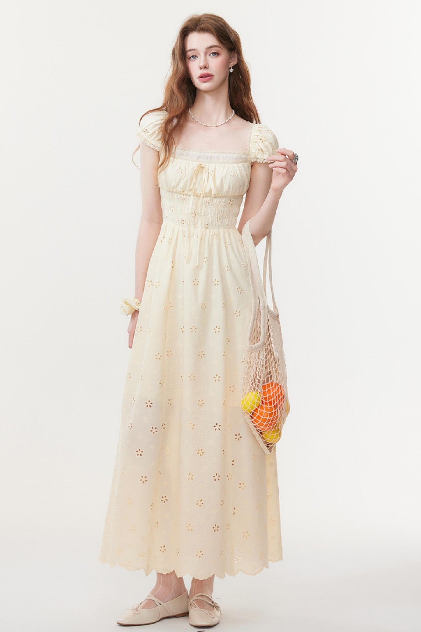 French Square Neck Maxi Dress