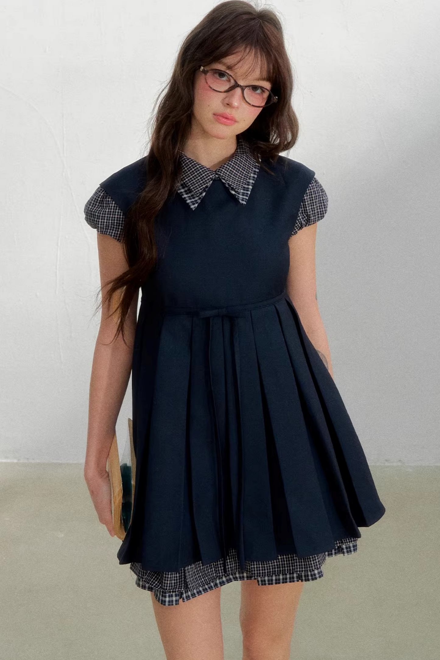 Woolen College Shirt Dress