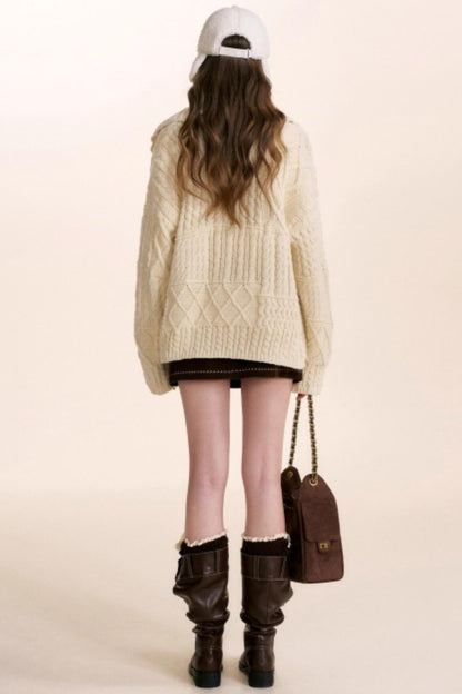 Safari Core Cable Knit Cardigan