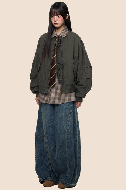 Vintage Distressed Baseball Jersey Jacket