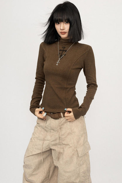 Autumn Vintage Spice Black Shoulder T-Shirt