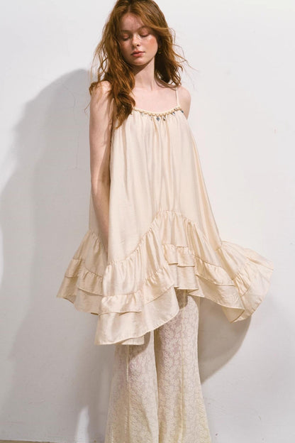 Summer Ruffle Lace And Pants Set-Up