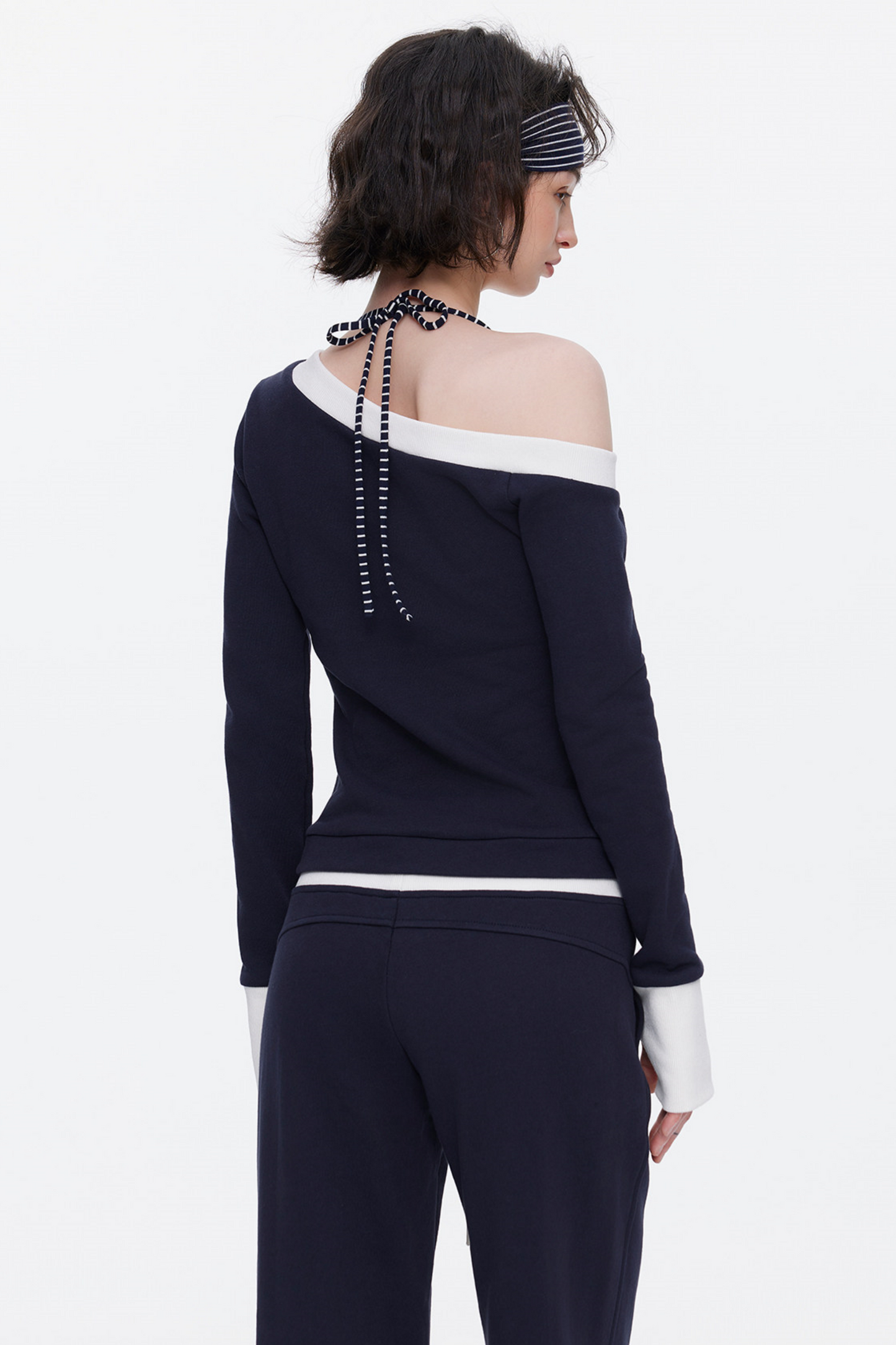 One-Shoulder Color-Blocked Top Set-Up