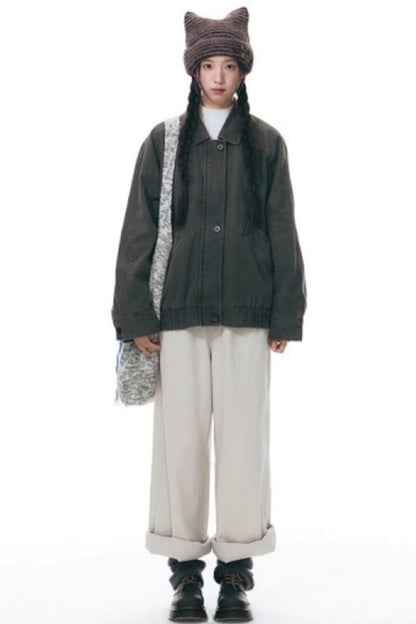 Vintage Lapel Cargo Jacket