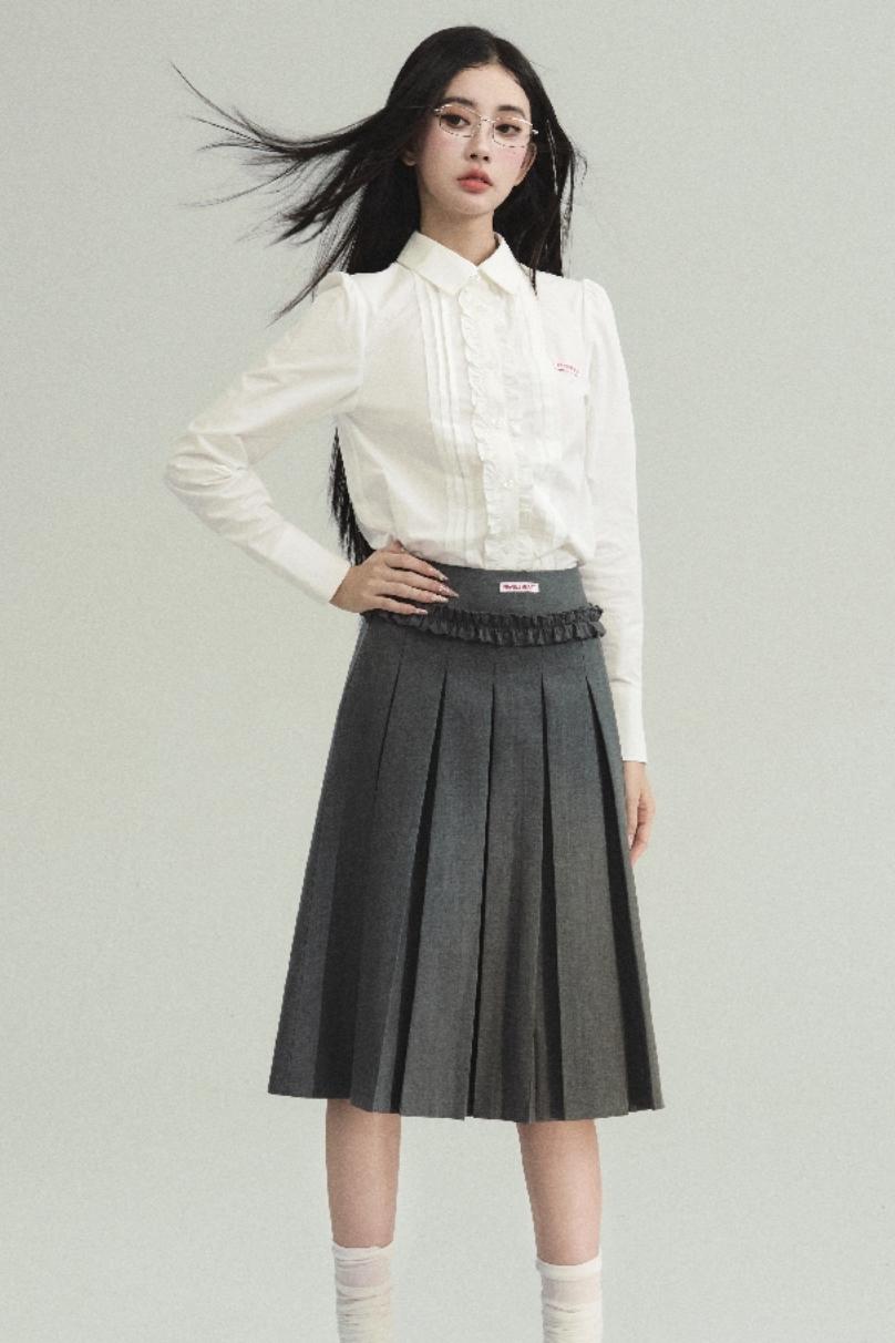 Korean College Heavy Blazer Skirt Set-Up